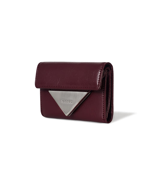 CRINKLE TRIANGLE DOCO WALLET DEEP CHERRY AS SHOWN