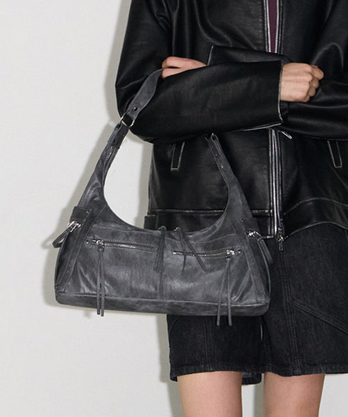 READY HOBO BAG - STONE - 3 COLORS METAL GREY