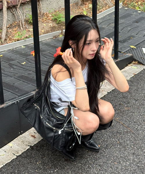 READY HOBO BAG - STONE - 3 COLORS BLACK