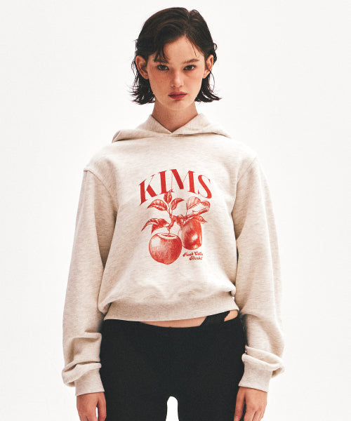 APPLE SKETCH HOODIE - 2 COLORS OATMEAL