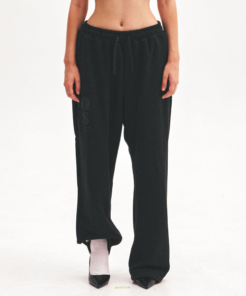 MESSY ALPHA LOGO SWEATPANTS - 3 COLORS BLACK