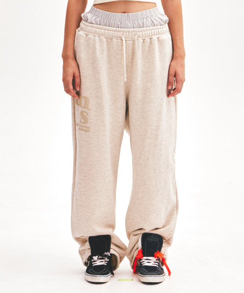 MESSY ALPHA LOGO SWEATPANTS - 3 COLORS OATMEAL