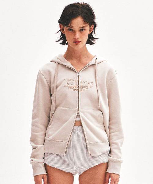 KIMS BAM APP ZIP HOODIE - 3 COLORS BEIGE