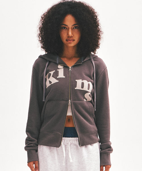 MESSY ALPHA APP ZIP HOODIE - 3 COLORS CHARCOAL