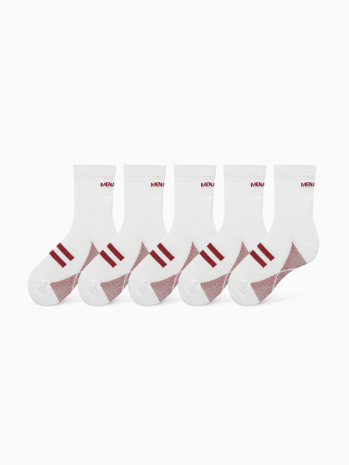 [5 PACK] MENASOO SOFT RUNSOCKS - 2 COLORS WHITE