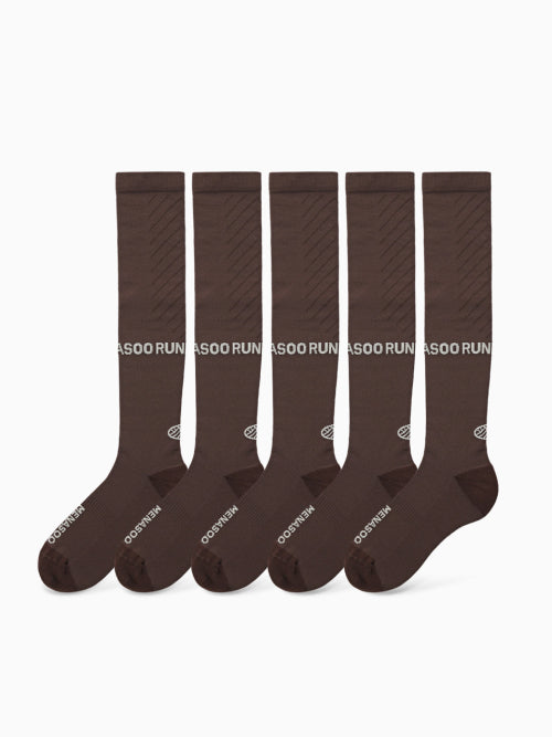 [5 PACK] MENASOO LONG SOCKS - 3 COLORS BROWN