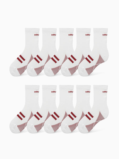 [10 PACK] MENASOO SOFT RUNSOCKS - 2 COLORS WHITE