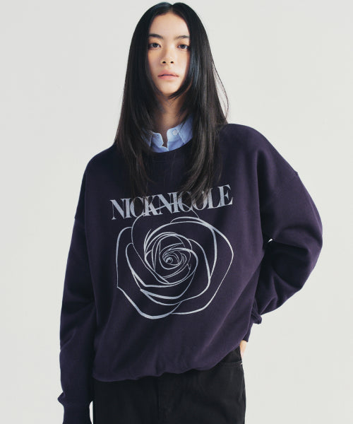NICOLE ROSE PRINTING SWEATSHIRT #徐睿知同款! - 8 COLORS SILVER