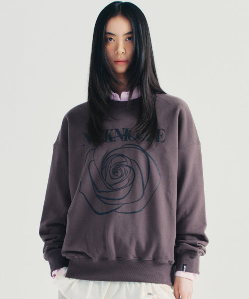 NICOLE ROSE PRINTING SWEATSHIRT #徐睿知同款! - 8 COLORS BLACK