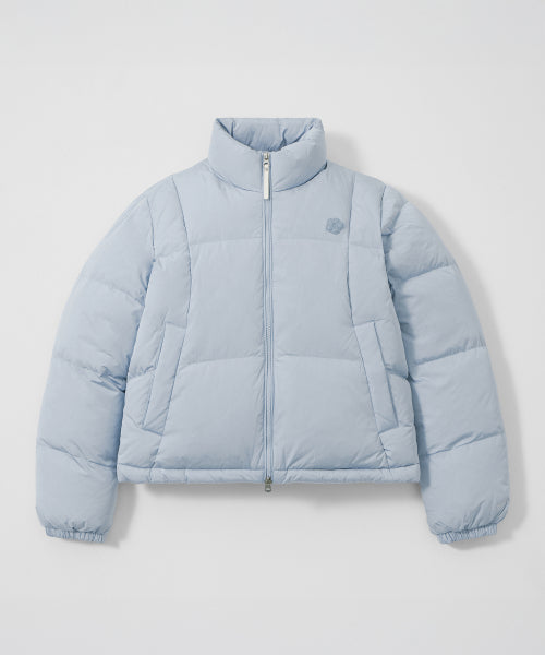 DUCKY GLOSSY DOWN SHORT PUFFER #GISELLE同款! - 5 COLORS SKY BLUE