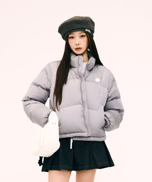 DUCKY GLOSSY DOWN SHORT PUFFER #GISELLE同款! - 5 COLORS SILVER