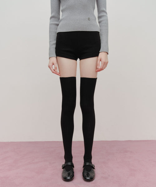 W OVER KNEE LONG SOCKS - 3 COLORS BLACK