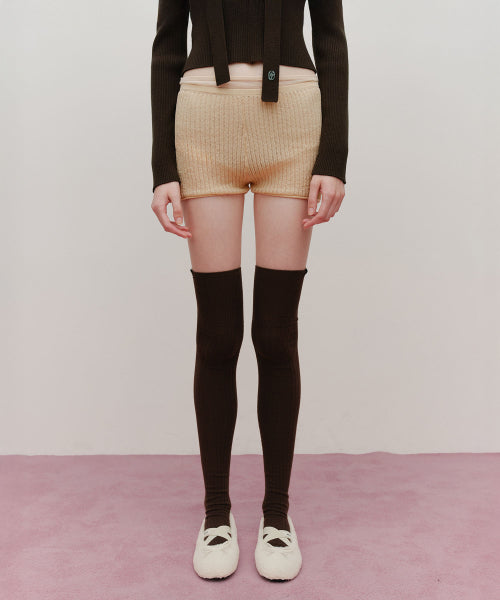W OVER KNEE LONG SOCKS - 3 COLORS BROWN