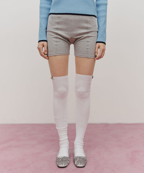 W OVER KNEE LONG SOCKS - 3 COLORS WHITE