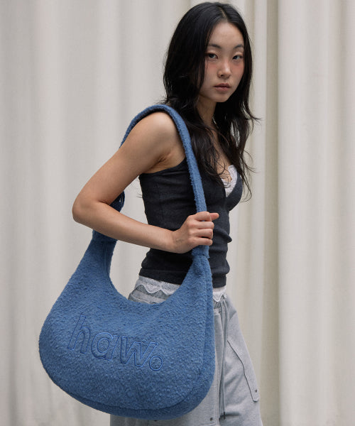 WOOL CROSS PEBBLE BAG - 5 COLORS