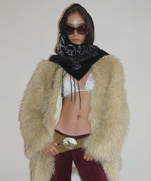 FAUX FUR MIDDLE JACKET - 4 COLORS BEIGE