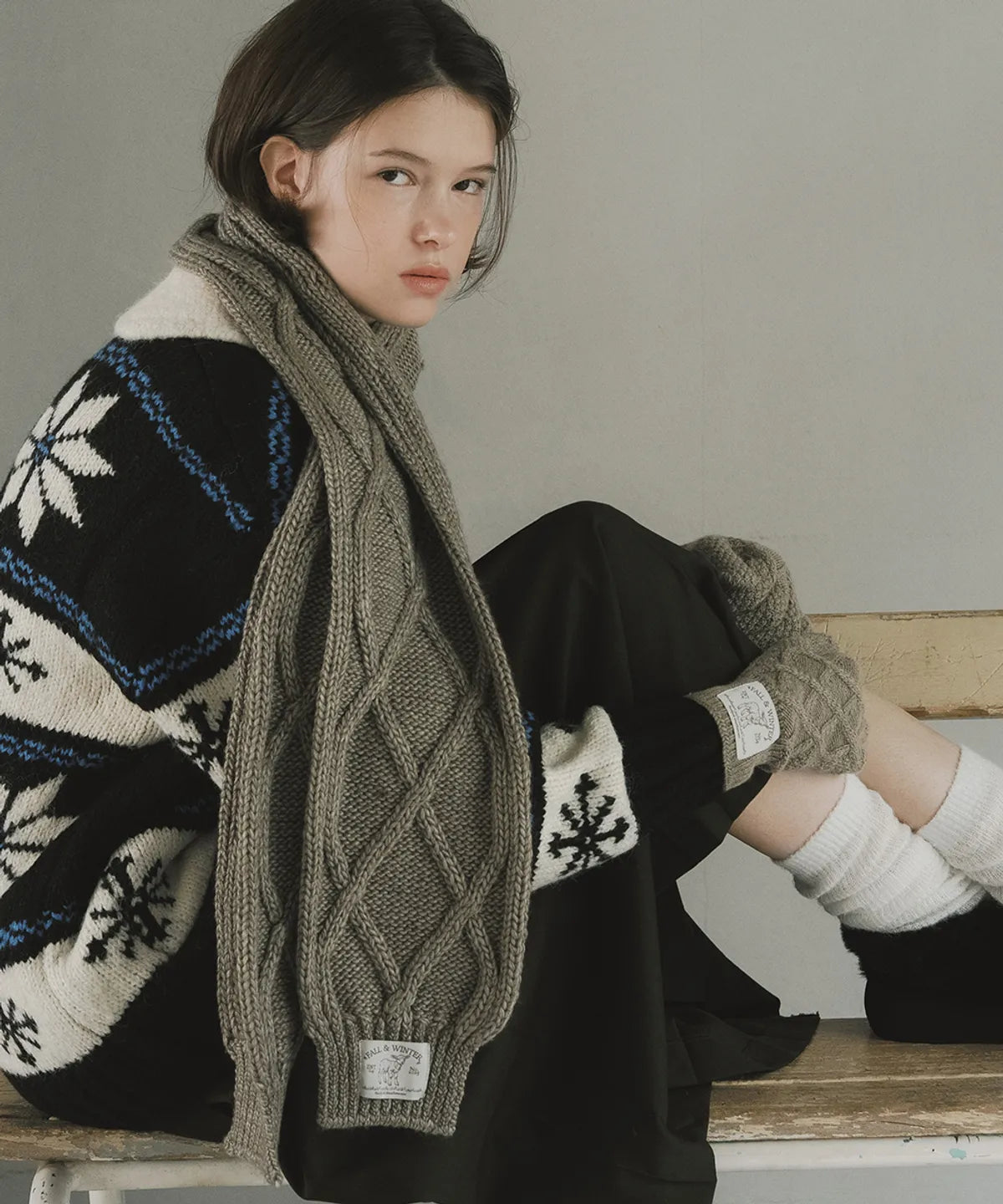 DIAMOND CABLE SCARF - 4 colors