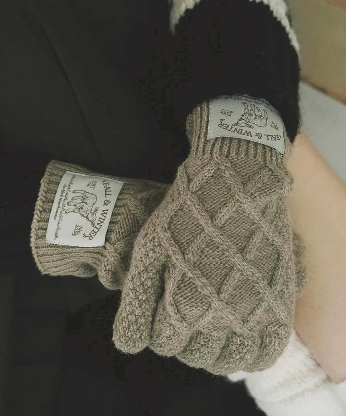 DIAMOND CABLE GLOVES - 4 colors