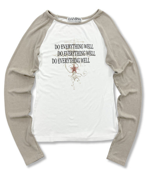 CROSS LETTERING SLEEVE LONG - 2 COLORS BEIGE
