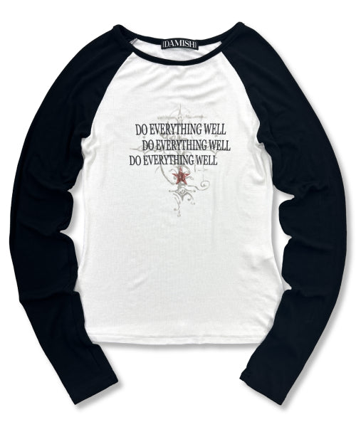 CROSS LETTERING SLEEVE LONG - 2 COLORS BLACK