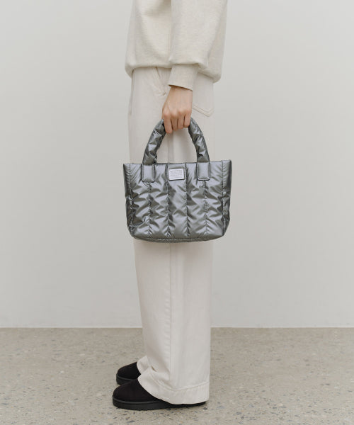 CLASSIC LOGO MATT METALLIC PADDING BAG - 3 COLORS GREY