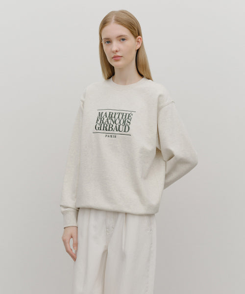 CLASSIC LOGO EMBROIDERY SWEATSHIRT - 4 COLORS OATMEAL