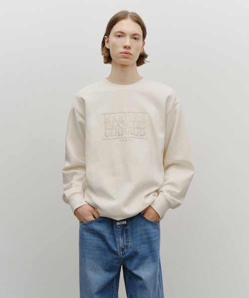 CLASSIC LOGO EMBROIDERY SWEATSHIRT - 4 COLORS CREAM