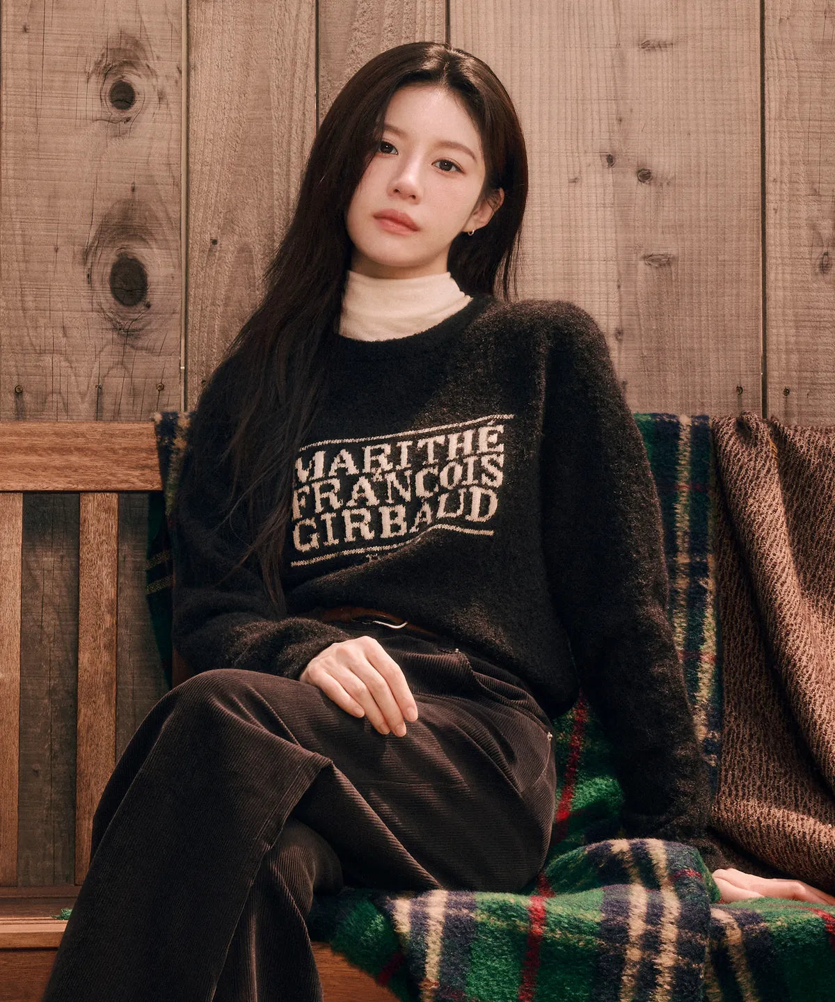 BOUCLE CLASSIC LOGO KNIT PULLOVER black #高允真同款!