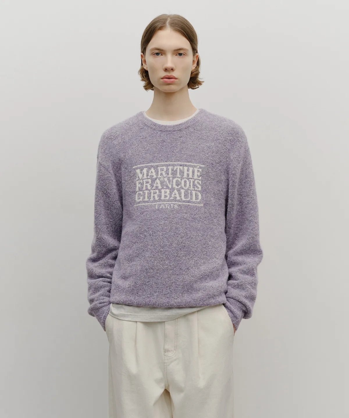 BOUCLE CLASSIC LOGO KNIT PULLOVER light purple