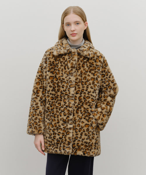 W MID SHEARLING FUR COAT - 3 COLORS BROWN