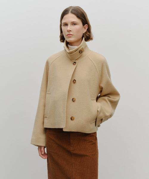 W OVERSIZED CROP COAT - 2 COLORS BEIGE