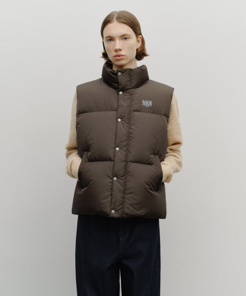 CLASSIC LOGO DOWN VEST DARK BROWN