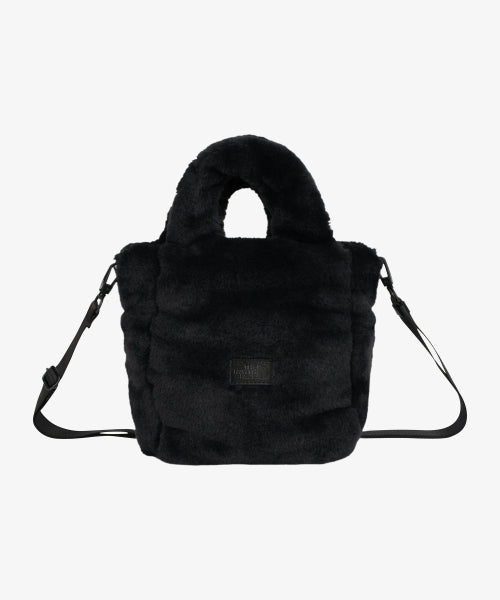 PLUMPY TOTE BAG MINI FUR REAL BLACK