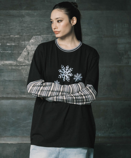 KNITTED LAYERED L/S BLACK - 2 COLORS