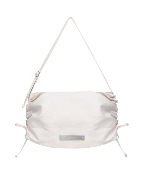 CRYSTAL SHIRRING SQUARE SHOULDER BAG #徐睿知同款! - 2 COLORS SILVER