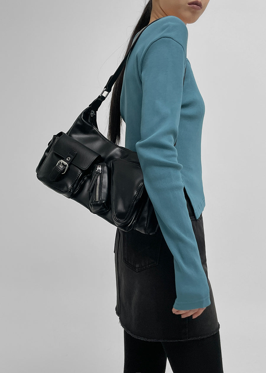 Anoet Pocket Leather Shoulder Bag - 2 colors