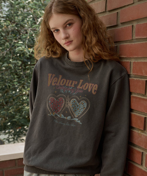 LOVE PIGMENT SWEATSHIRT SMOKE BLACK