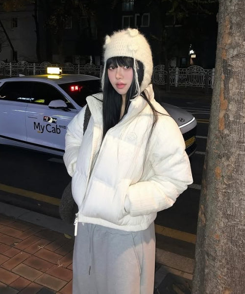 CORDUROY SHORT DOWN JUMPER #GISELLE同款! - 2 COLORS CREAM