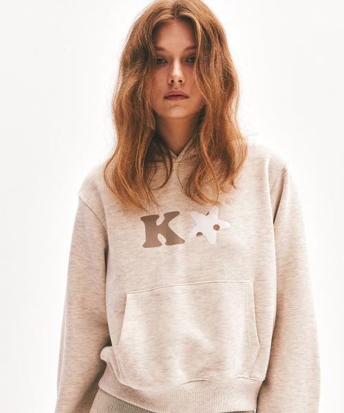 K ALPHA LOGO HOODIE - 3 COLORS OATMEAL
