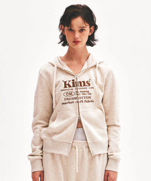 EVERYDAY BAM LOGO ZIP HOODIE - 3 COLORS OATMEAL