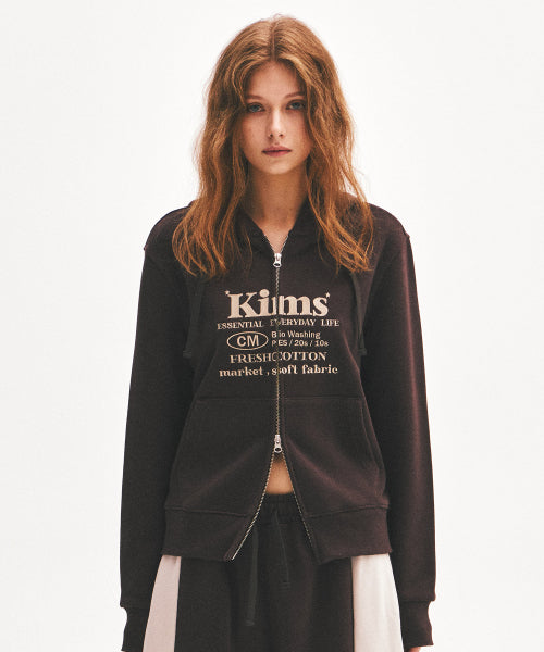 EVERYDAY BAM LOGO ZIP HOODIE - 3 COLORS BROWN