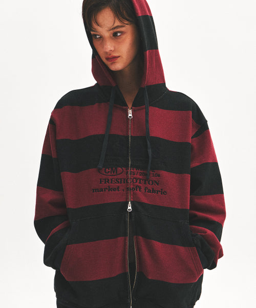 KIMS STRIPE ZIP HOODIE - 3 COLORS RED