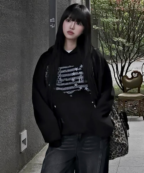 TEE HOODIE - 2 COLORS BLACK