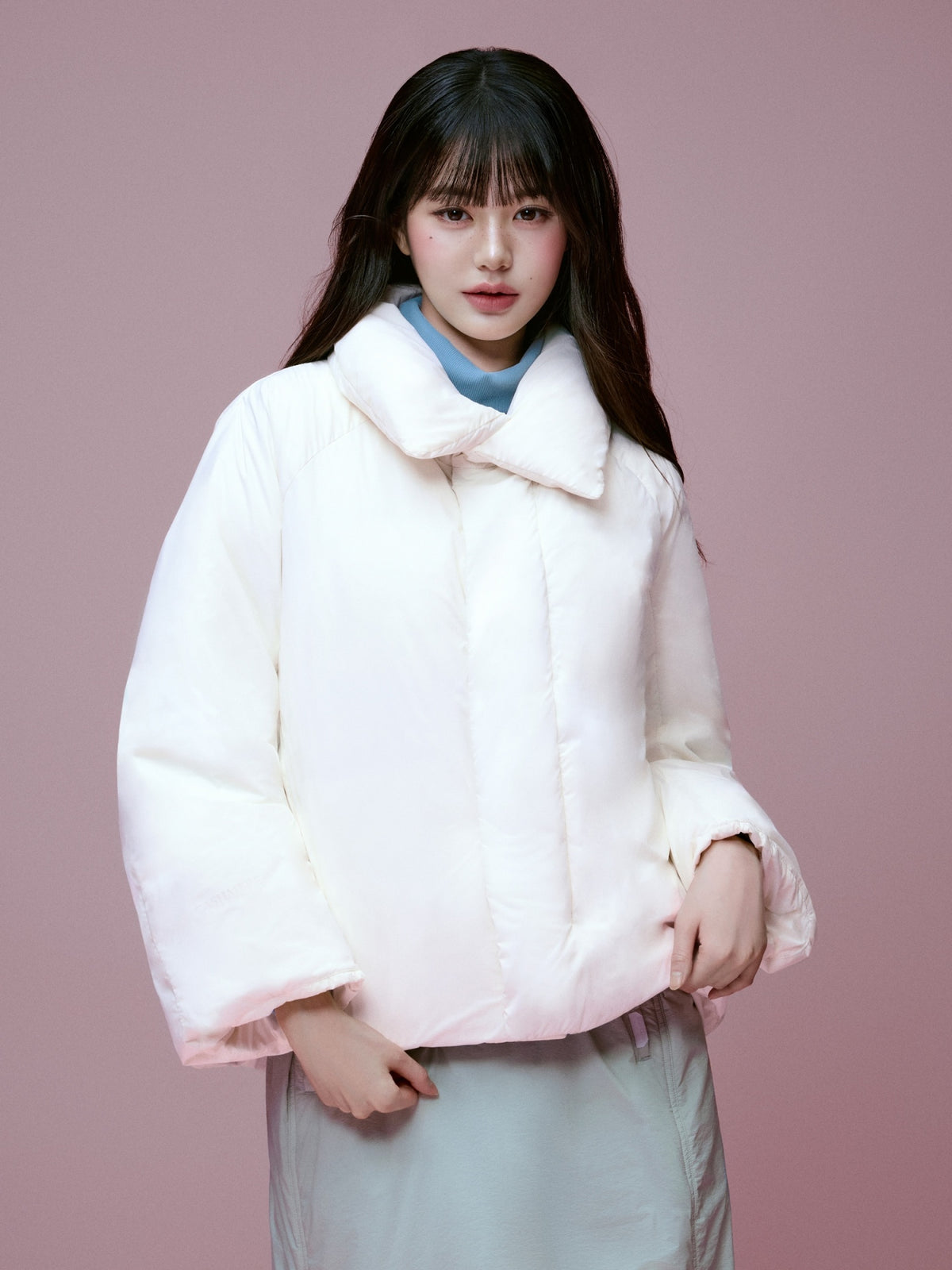 EIDER LA BELLE SHORT COAT DOWN JACKET Cream WONYOUNG 同款