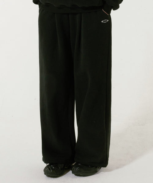 ONE-TUCK WIDE SWEATPANTS - 2 COLORS BLACK