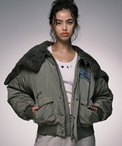 SLIDE BOMBER JACKET KHAKI - 2 COLORS