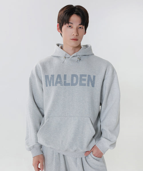 DOUBLE KNIT CRACK HOODIE GREY