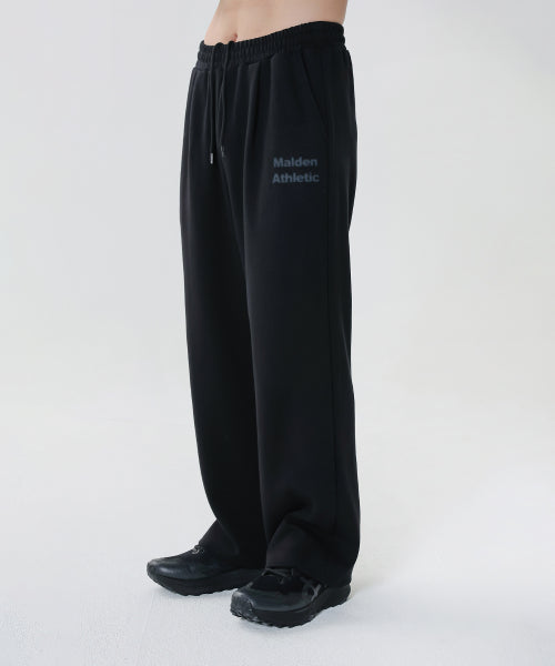 DOUBLE KNIT SPREAD SWEAT PANTS BLACK