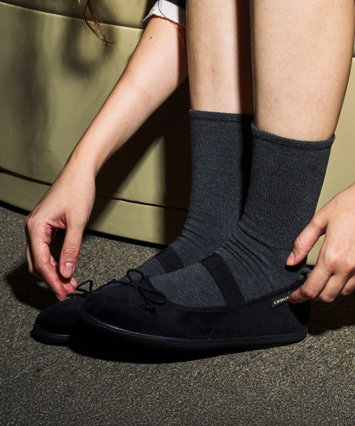 RIBBON MARY JANE FLAT SHOES BLACK