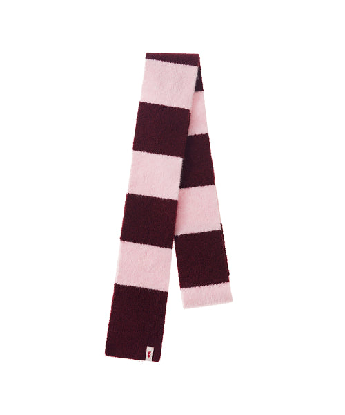BORDER STRIPE MUFFLER - 3 COLORS BURGUNDY